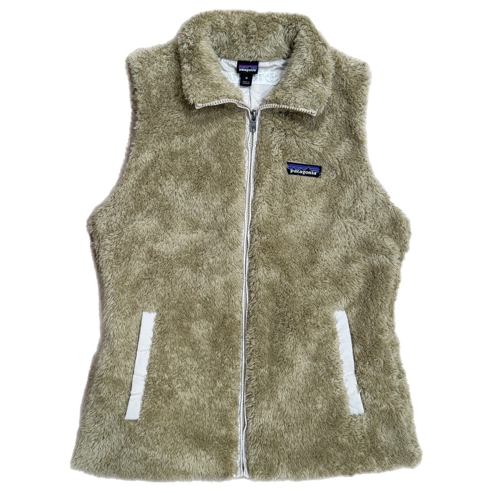 Patagonia Los Gatos Fleece Vest Teddy Sherpa Neutral Tan Full Zip Womens Medium